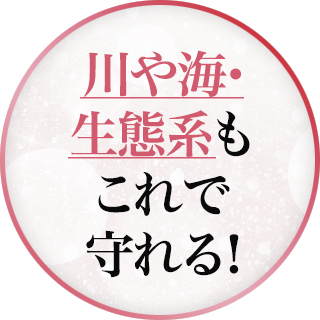 川や海・生態系もこれで守れる！